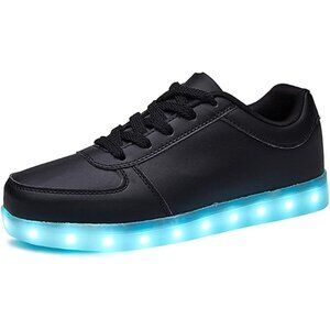⚡Unisex Black USB Charging Light Up Shoes Sports LED Dancing Sneakers Lace Up